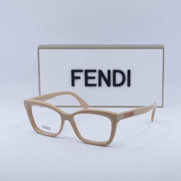 NEW FENDI EYEGLASSES BEIGE WOMEN EYEWEAR FENDI FE50057I 057 Fendi Demo Square Ladies Eyeglasses FE50057I 057 52  main image 2